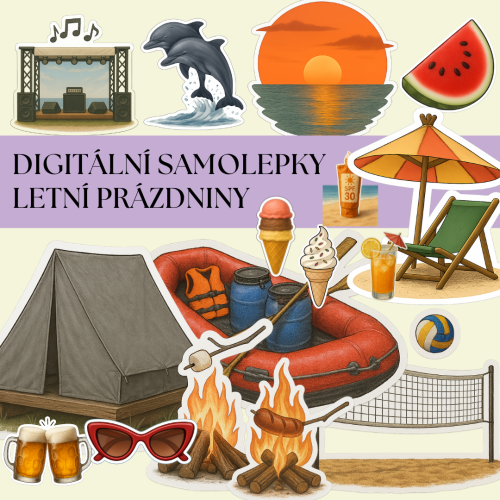 Letní samolepky do digitálního diáře